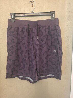 Born Primitive Men's Purple Pineapple Tropical Print Pull On Shorts L